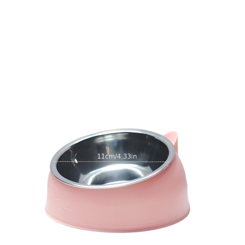Moderner erhöhter Futternapf für Katzen. Robustes Edelstahl, ergonomisch für bessere Haltung.