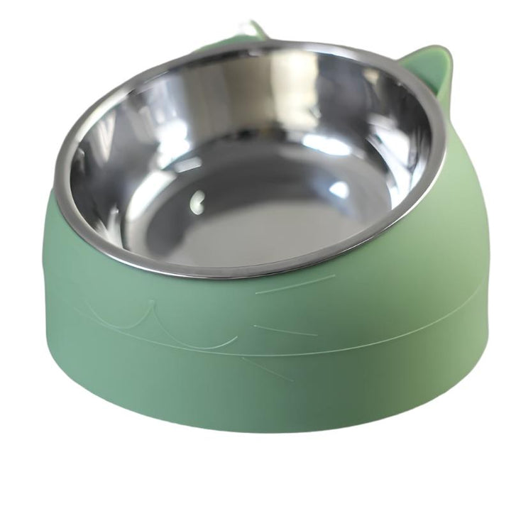 Rutschfester Edelstahlnapf, erhöht. Ergonomisches Design unterstützt die Katzengesundheit.