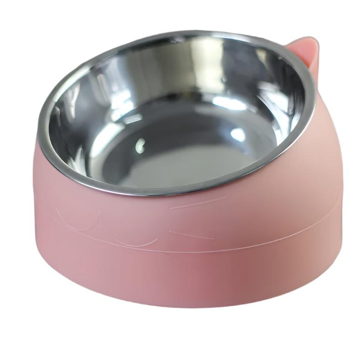 Katzenfutterschale erhöht & nackenschonend. Robuster Edelstahlnapf für optimalen Fresskomfort.