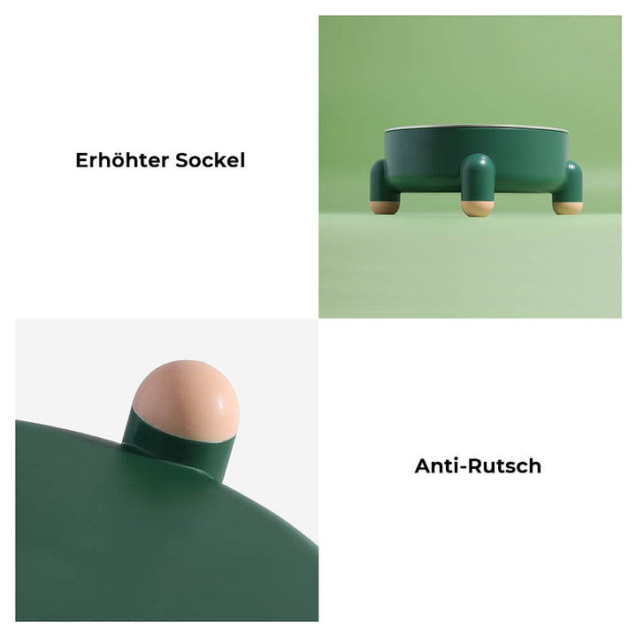 Ergonomischer Welpennapf in Rosa, erhöhte Position schützt Nacken & Gelenke. Robust, kippsicher & pflegeleicht.