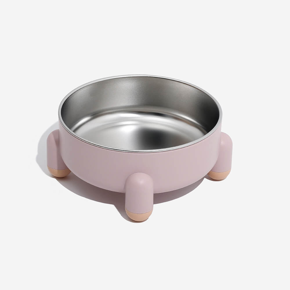 Premium erhöhter Hundenapf (Edelstahl/Polystyrol) für Welpen & Hunde, grün, weiß, rosa, rutschfest, kippsicher.