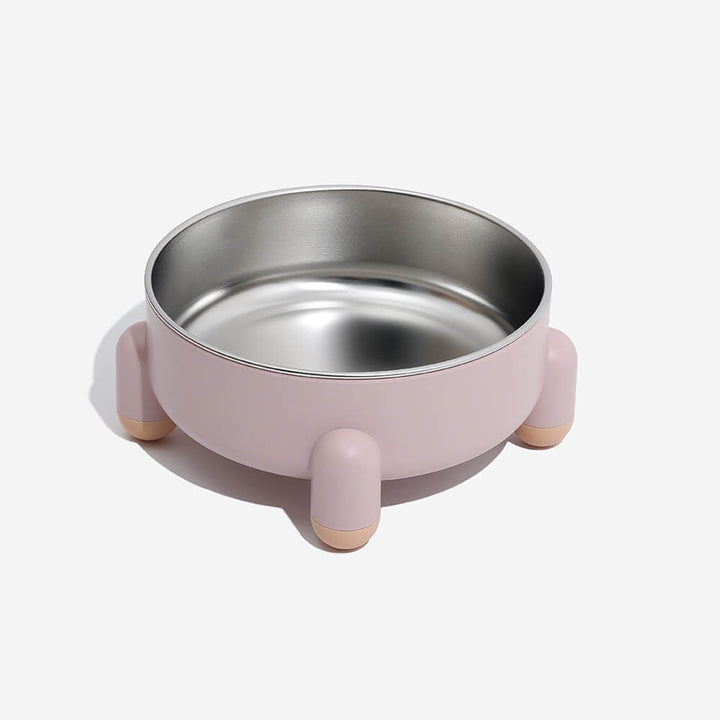 Premium erhöhter Hundenapf (Edelstahl/Polystyrol) für Welpen & Hunde, grün, weiß, rosa, rutschfest, kippsicher.