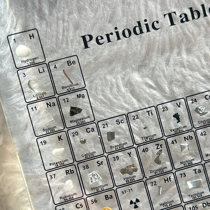 Lehrreiches Periodensystem mit LED-Beleuchtung & 83 echten Elementen. Perfekt für Schule & Büro.