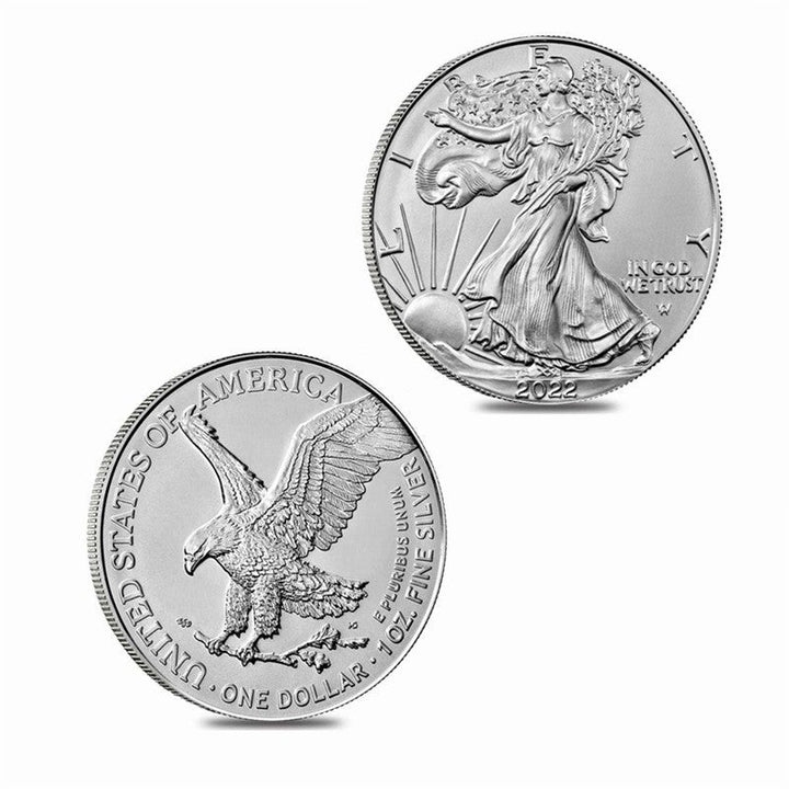 Limitierte Prägung: Detaillierte Adler-Gedenkmünze aus Gold und Silber.