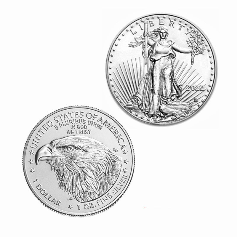 Silbermünze mit Adler-Motiv, Sammlerstück in limitierter Auflage. Perfekt für Numismatik.