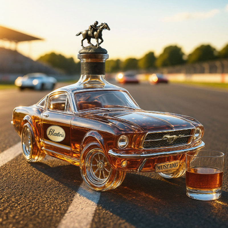 Exklusive Whiskykaraffe im sportlichen Autodesign, aus Glas, ideal als stilvoller Dekanter für Ihre Hausbar.