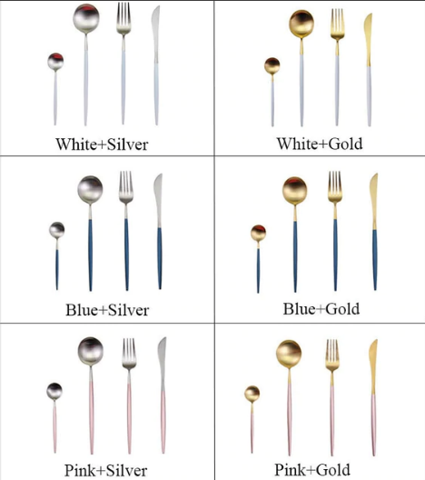 Stilvolles Silber-Edelstahlbesteck, 24-teilig, für 6 Personen. Spülmaschinenfest, langlebig & chic.