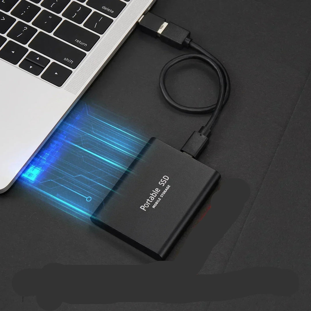 Externe 128GB SSD, ultraschnell, robustes ABS-Gehäuse, ideal für professionellen mobilen Datenspeicher.