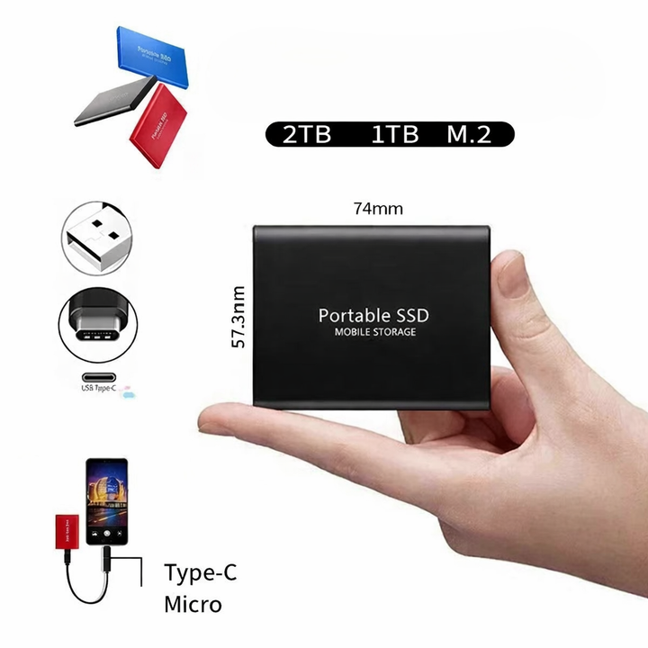 USB externe SSD 2TB: Schneller Datentransfer, digitale Backups und flexible Speichererweiterung.