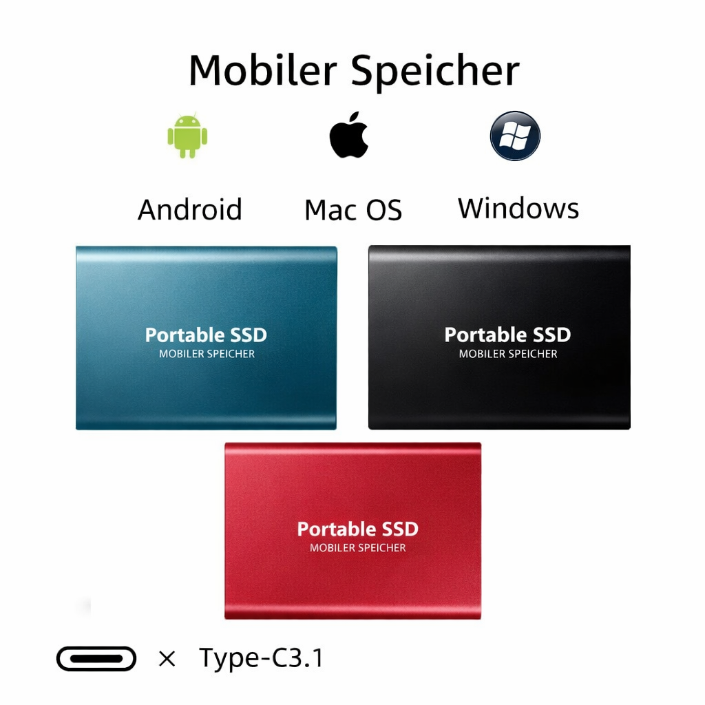 Schnelle USB externe SSD 2TB: Kompakter Datenträger für Gaming und professionellen Einsatz.