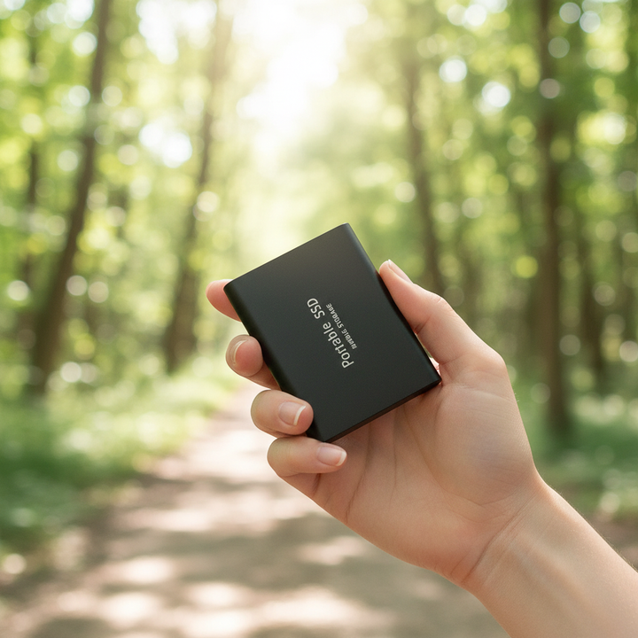 Externe SSD 2TB von StorePro mit USB-C für schnelle mobile Datenspeicherung und Datensicherung.