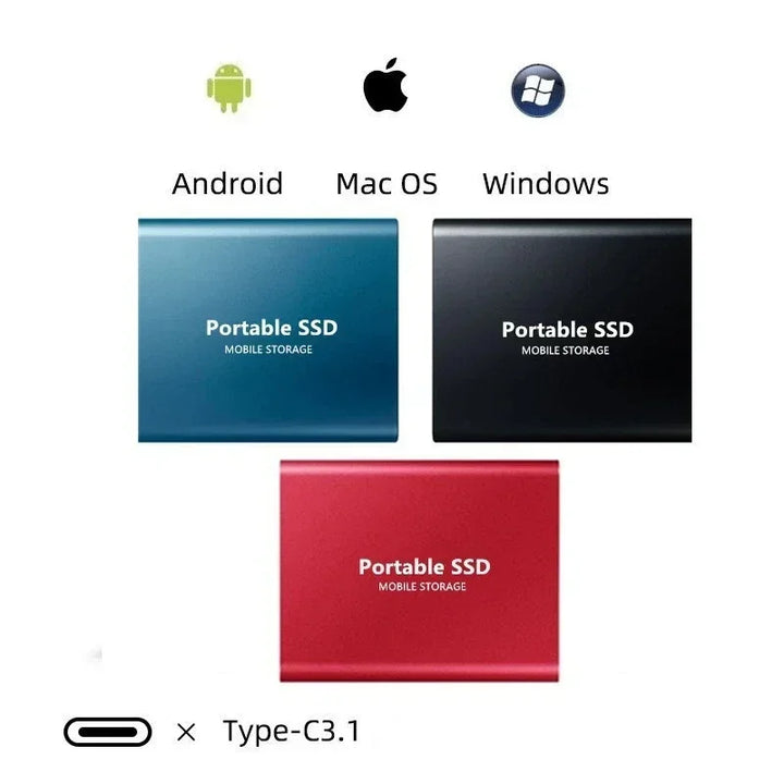 Externe SSD 2TB mit universellem USB-C Anschluss. Kompakte und schnelle Speicherlösung für alle Geräte.