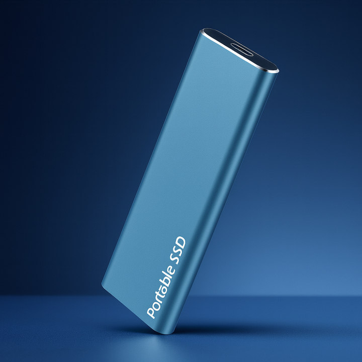 Robuste externe SSD aus Aluminium mit USB-C für High-Speed Datenspeicher und Backup von PC & Mac.