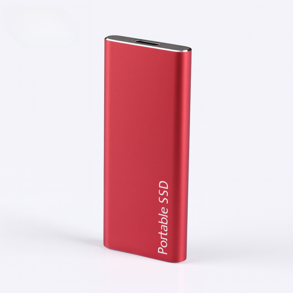 Schlanke, externe USB-C SSD für ultraschnelle Datenübertragung. Aluminiumgehäuse, perfekt für PC & Mac.