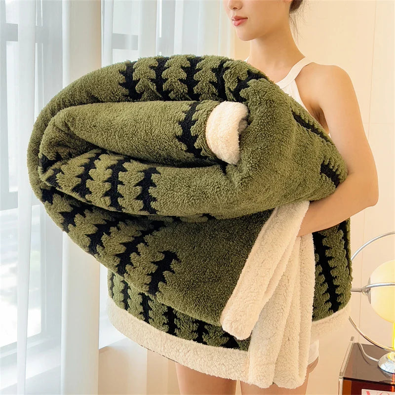 Gemütliche Flanell-Samt-Kuscheldecke, extra dick und superweich, perfekt als Sofadecke für entspannte Abende.