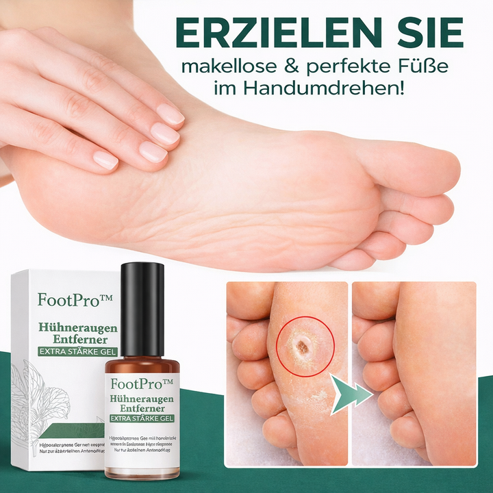Extra starkes Hornhautentferner Gel für schnelle, schmerzfreie Fußpflege, glatte Füße & Entfernung von Schwielen.