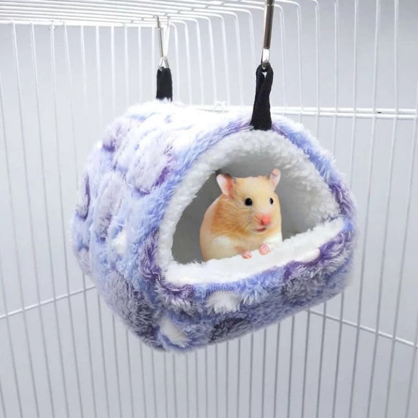 Extra weiches Plüsch Hamsterhaus für Nagetiere. Kuscheliger Schlafplatz für Hamster & Kleintiere.
