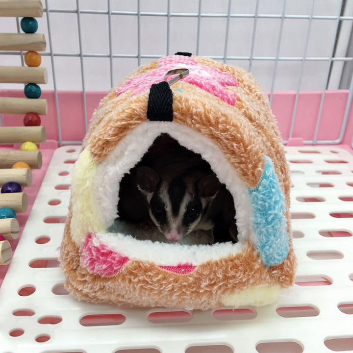 Gemütliche Hängematte aus Plüsch für Hamster und Nagetiere. Perfekter Schlafplatz für kleine Nager.