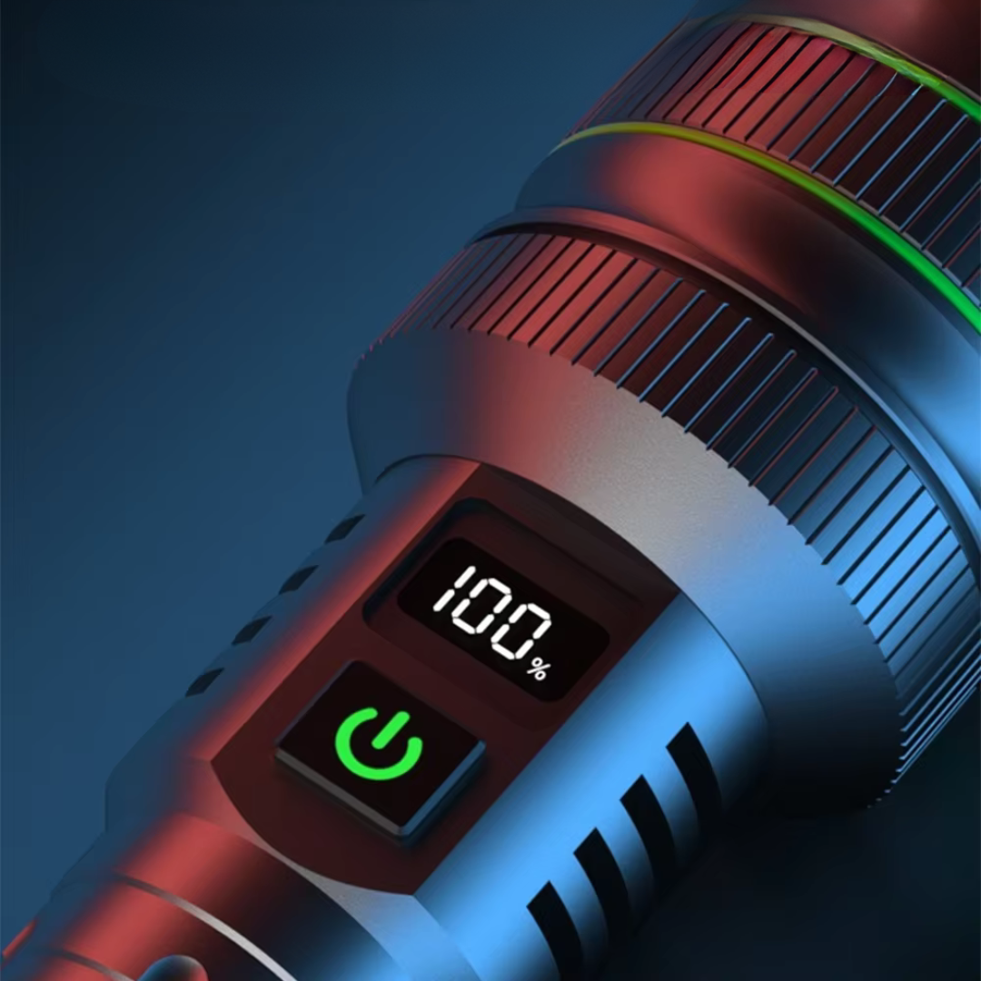 Robuste, wasserdichte LED-Taschenlampe mit Zoom für Wandern, Camping & Outdoor-Abenteuer, hell.