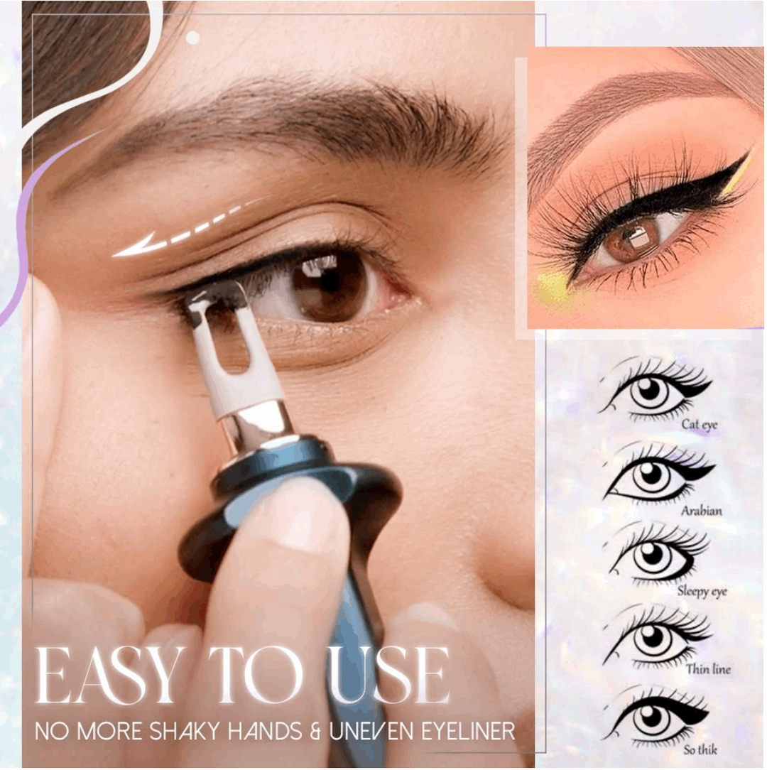 Vielseitige Eyeliner Schablone für verschiedene Wing-Looks & präzise Lidstriche; Beauty-Tool für Kosmetik.
