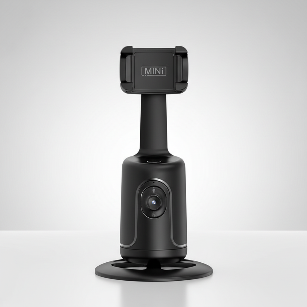 Kompakter Gimbal-Selfie-Stick mit KI-Tracking für flüssige Livestream- und Videoaufnahmen.