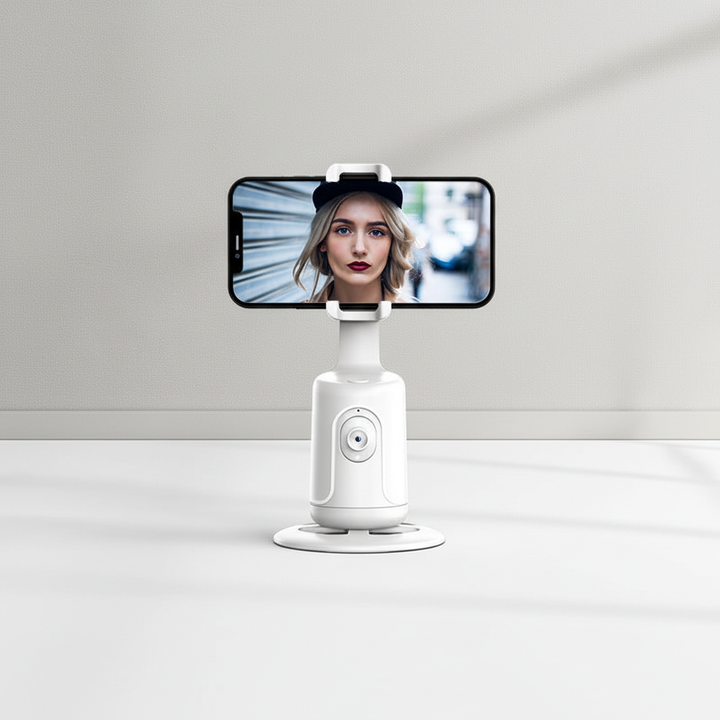 Der FaceFollowr KI-Selfie-Stick mit Gimbal, bereit für Ihr Smartphone & freihändige Videoaufnahme.