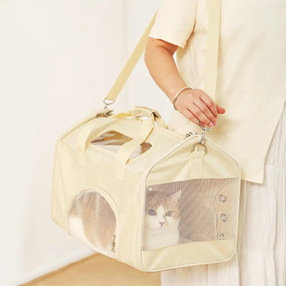 Robuste, faltbare Hundetasche für kleine Hunde & Katzen. Atmungsaktiv für Reisen & sicheren Transport.