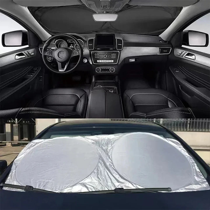 Universal faltbarer Sonnenschutz für die Auto-Windschutzscheibe, bietet Hitzeschutz im Sommer.