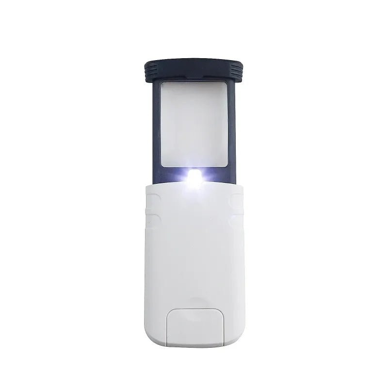 Faltbare LED-Lupe für Basteln, Reisen & feine Hobbys. 4-fache Vergrößerung, unisex, tragbar.