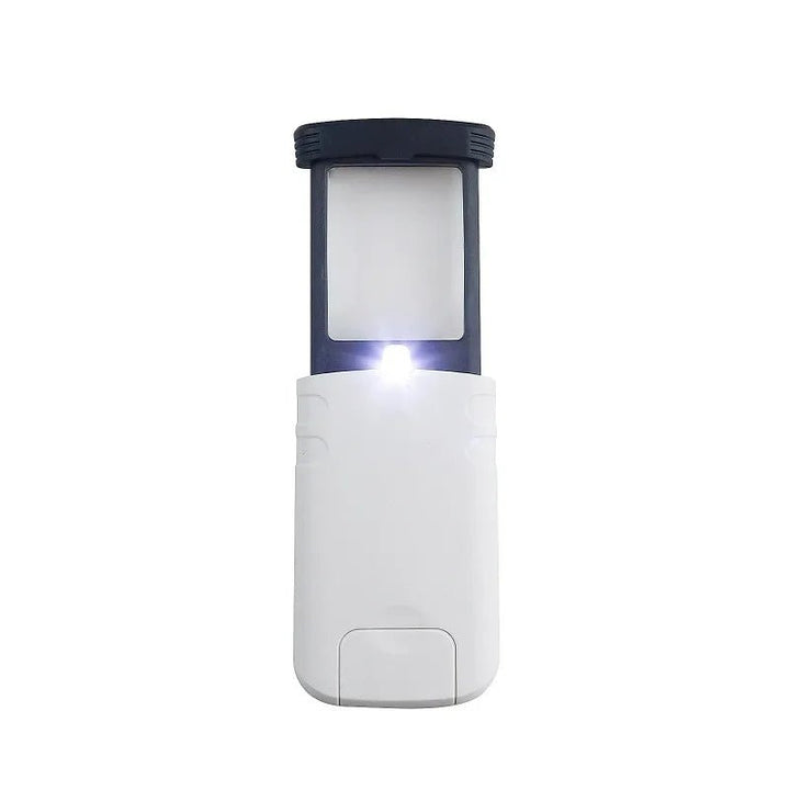 Faltbare LED-Lupe für Basteln, Reisen & feine Hobbys. 4-fache Vergrößerung, unisex, tragbar.