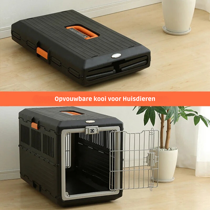 Faltbare Reisetasche PetVoyager für Hunde & Katzen, sicher und bequem für unterwegs.