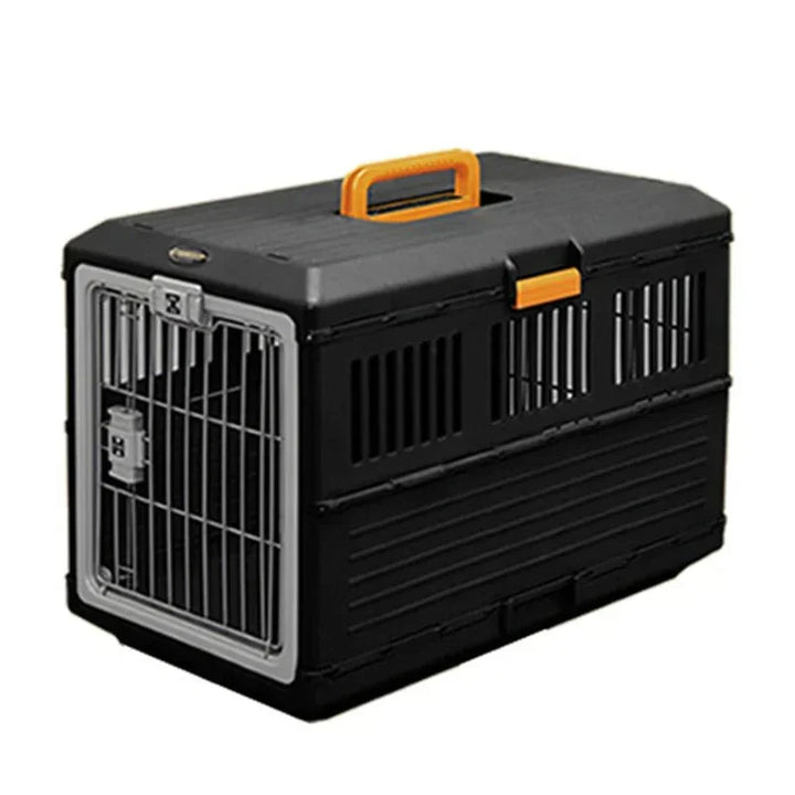 Platzsparende PetVoyager Falt-Reisetasche für Haustiere, vielseitig als Hundetasche & Katzentasche nutzbar.