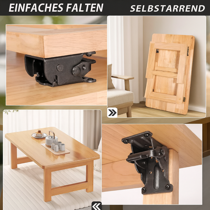 Faltbare Regalhalterung aus Metall, perfekt für Ablagen in kleinen Räumen und Garagen.