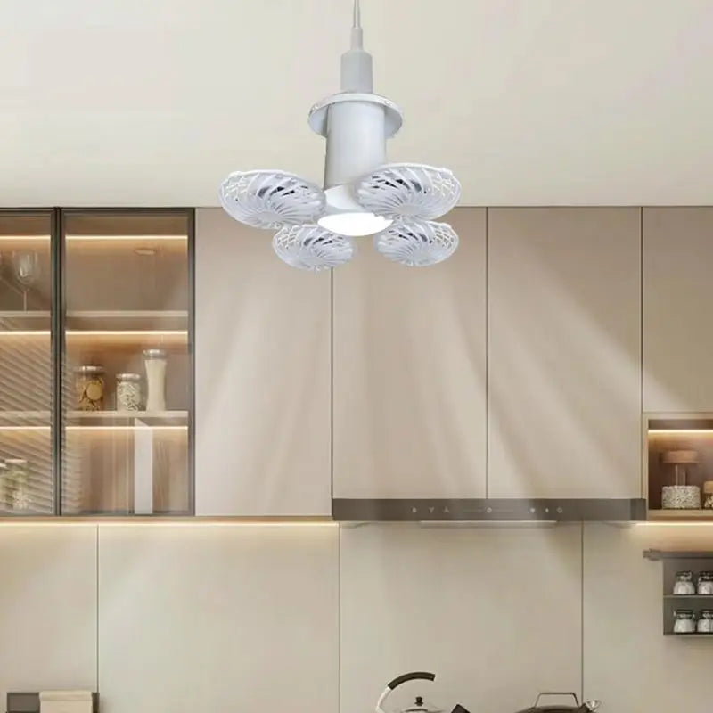 Faltbare Outdoor Solar Campinglampe mit Ventilator. Kühlen und LED-Licht autark für Zelt, Terrasse und Garten.