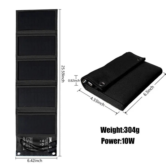 Vielseitige 10.000 mAh Solar Powerbank. Faltbares Solarladegerät für Camping, Reisen & Notfall-Kits.