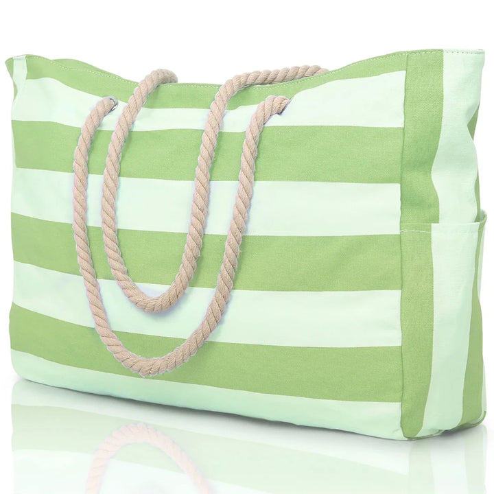 Faltbare große Strandtasche mit Reißverschluss, wasser- & sandabweisend, ideal für Familienausflüge.