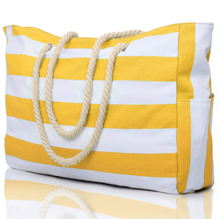 Stilvolle faltbare Canvas Strandtasche, wasser- & sandabweisend mit Reißverschluss, für Ihren Strandlook.