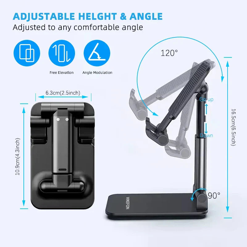 Verstellbare FlexStand Handy- und Tablet-Halterung. Faltbarer Ständer für alle Smartphones & Tablets, freihändiges Sehen.