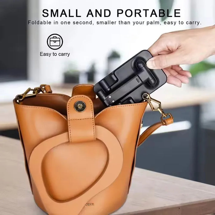 Faltbarer FlexStand Handyhalter für den Schreibtisch. Ergonomischer Tablet-Ständer für freihändiges Arbeiten im Büro.