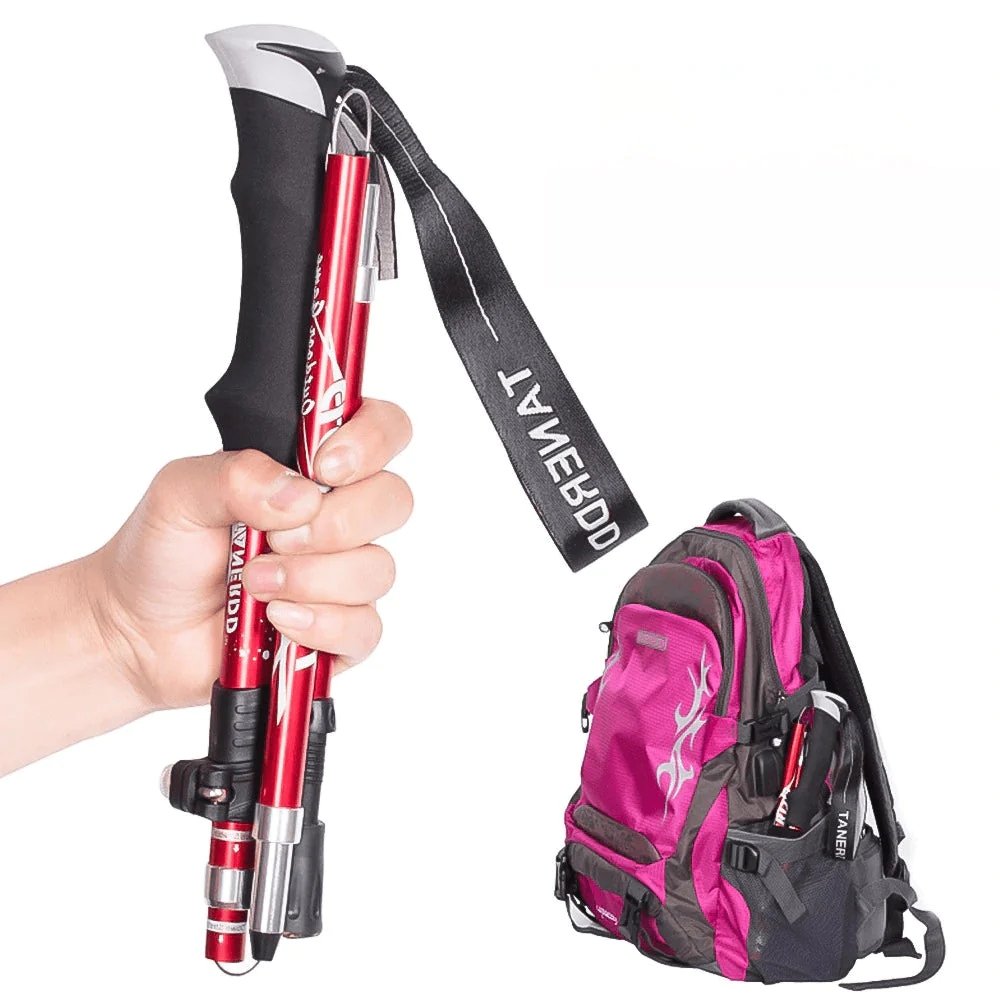 Faltbare Teleskop Wanderstöcke aus Aluminium für leichtes Wandern & Trekking. Kompakt & stabil.