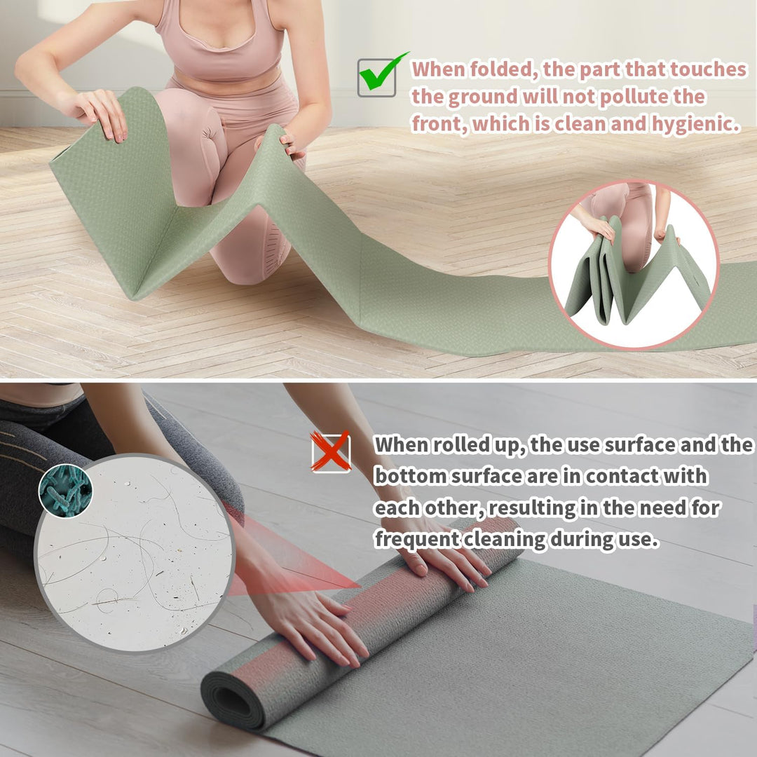Faltbare Yogamatte leicht transportierbar, ideal für das Gym, Sport & mobile Trainingseinheiten.