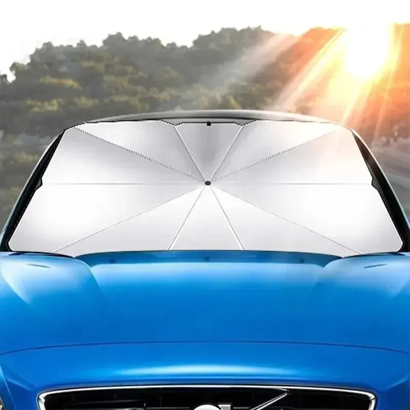Praktischer Auto-Sonnenschutz Schirm, faltbar. Idealer UV- & Hitzeschutz für Windschutzscheibe; Auto Zubehör.
