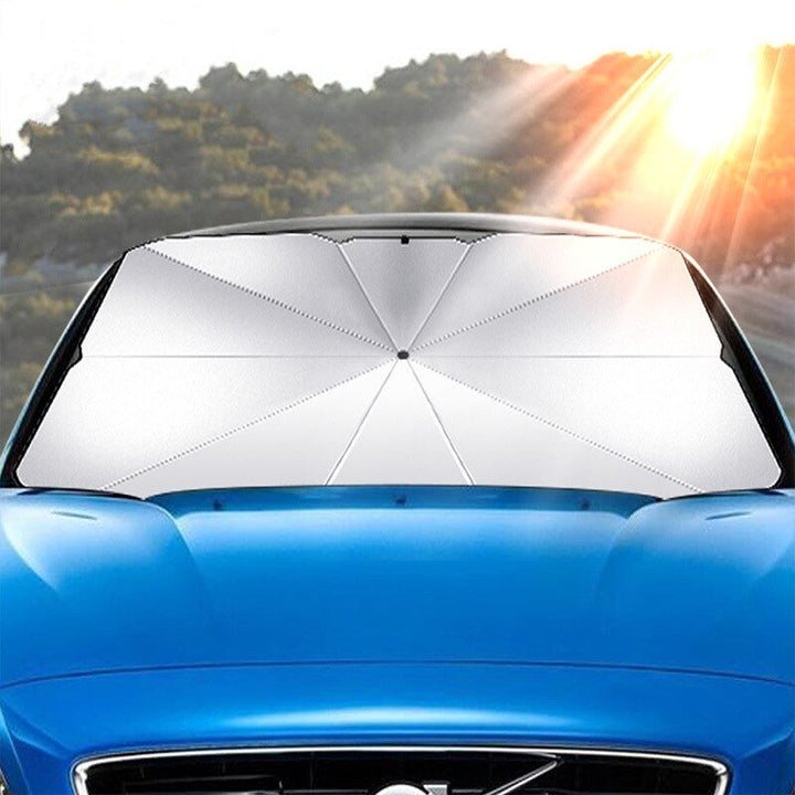 Windschutzscheiben-Sonnenschutz: Faltbarer Hitzeschutz für Auto. Schützt Innenraum effektiv vor Sonne & UV-Strahlen.