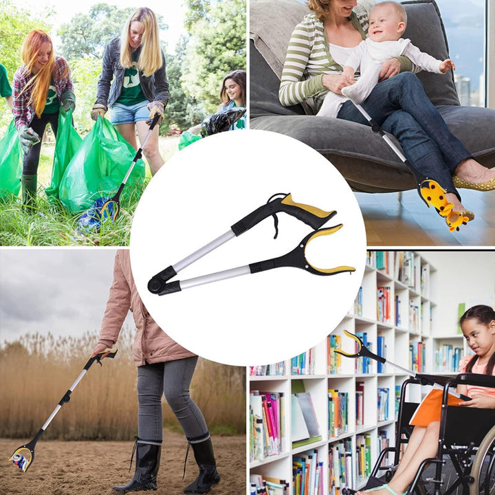 Robuster Outdoor-Greifer für Garten & Reinigung, faltbar & mit 360° drehbarem Kopf.