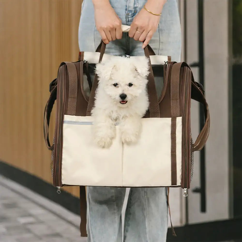 Komfortabler Tierträger-Rucksack für Hunde & Katzen, faltbar und geräumig. Perfekt für unterwegs.