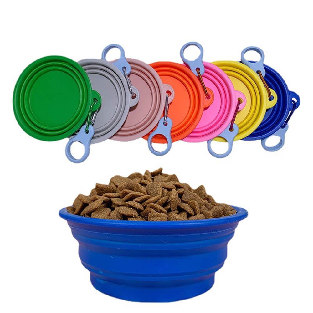 Faltbarer Hundenapf aus Silikon, tragbar, ideal für Futter & Wasser unterwegs mit dem Haustier.