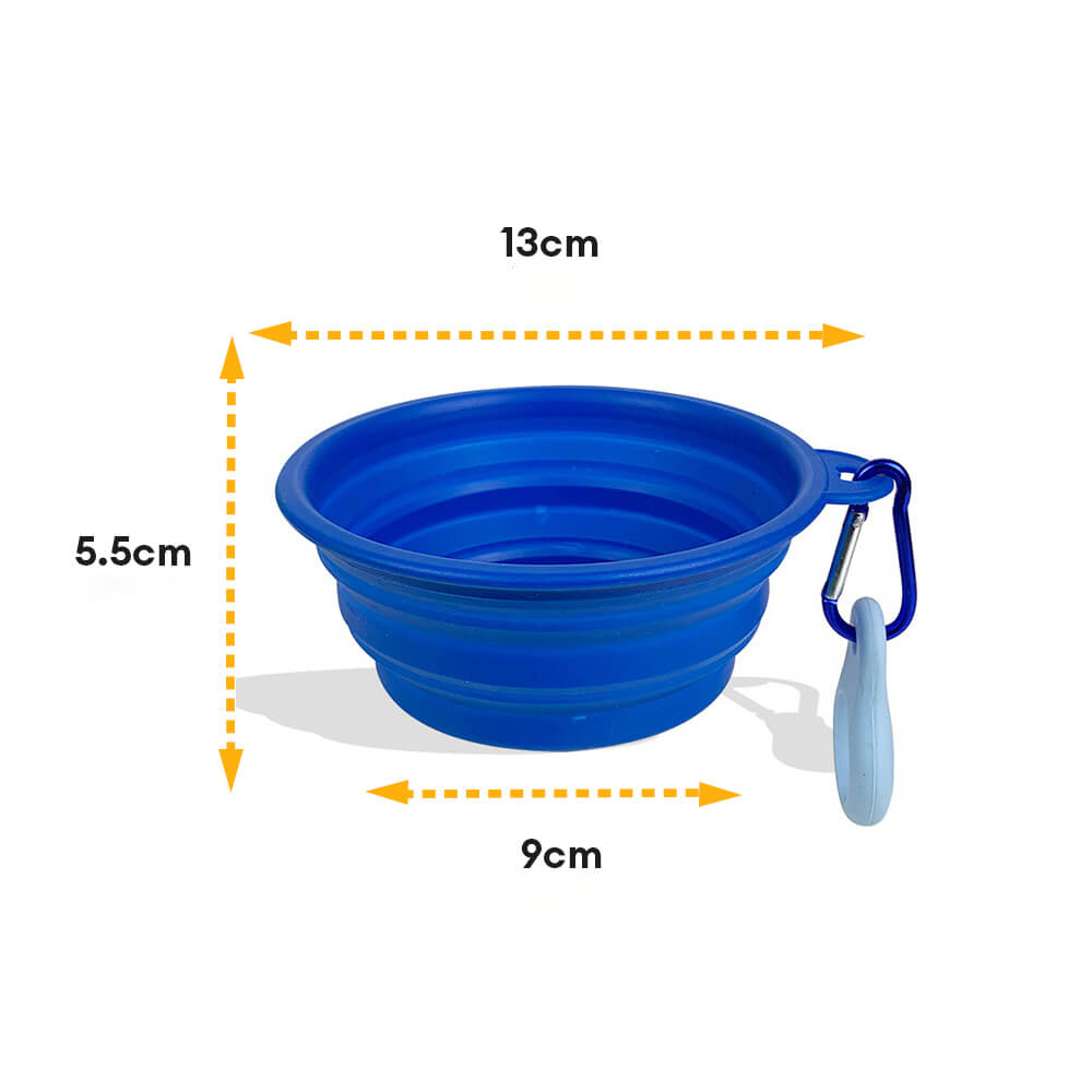 Klappbarer Silikon-Futter- und Wassernapf für Haustiere, leicht, tragbar, ideal für jede Reise.