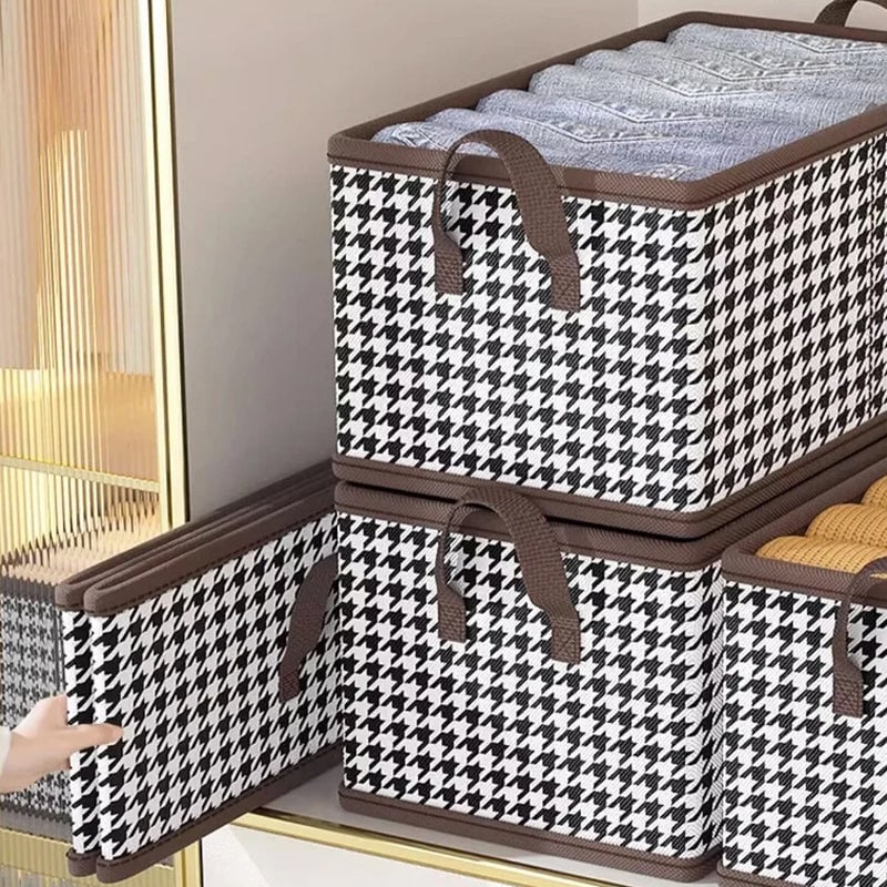 Robuster Textil-Organizer faltbar, hält Jeans und Hosen ordentlich im Schrank.