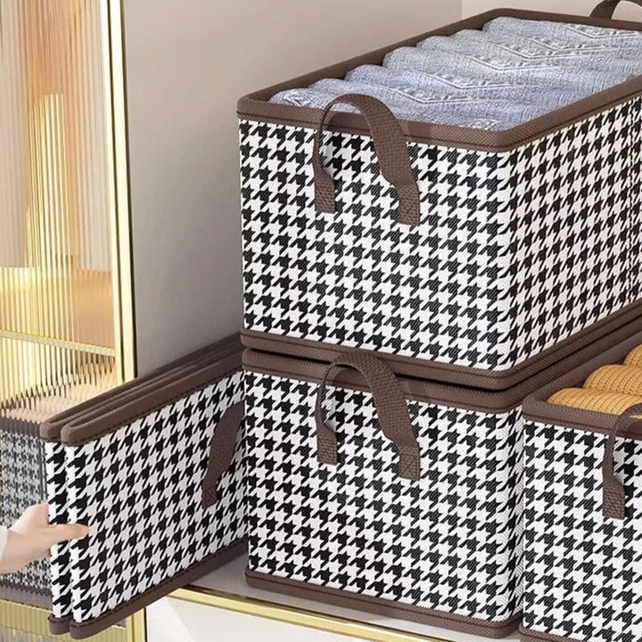 Robuster Textil-Organizer faltbar, hält Jeans und Hosen ordentlich im Schrank.