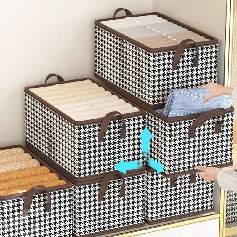 Clevere Aufbewahrungslösung für Jeans: Faltbarer Organizer für mehr Platz im Kleiderschrank.